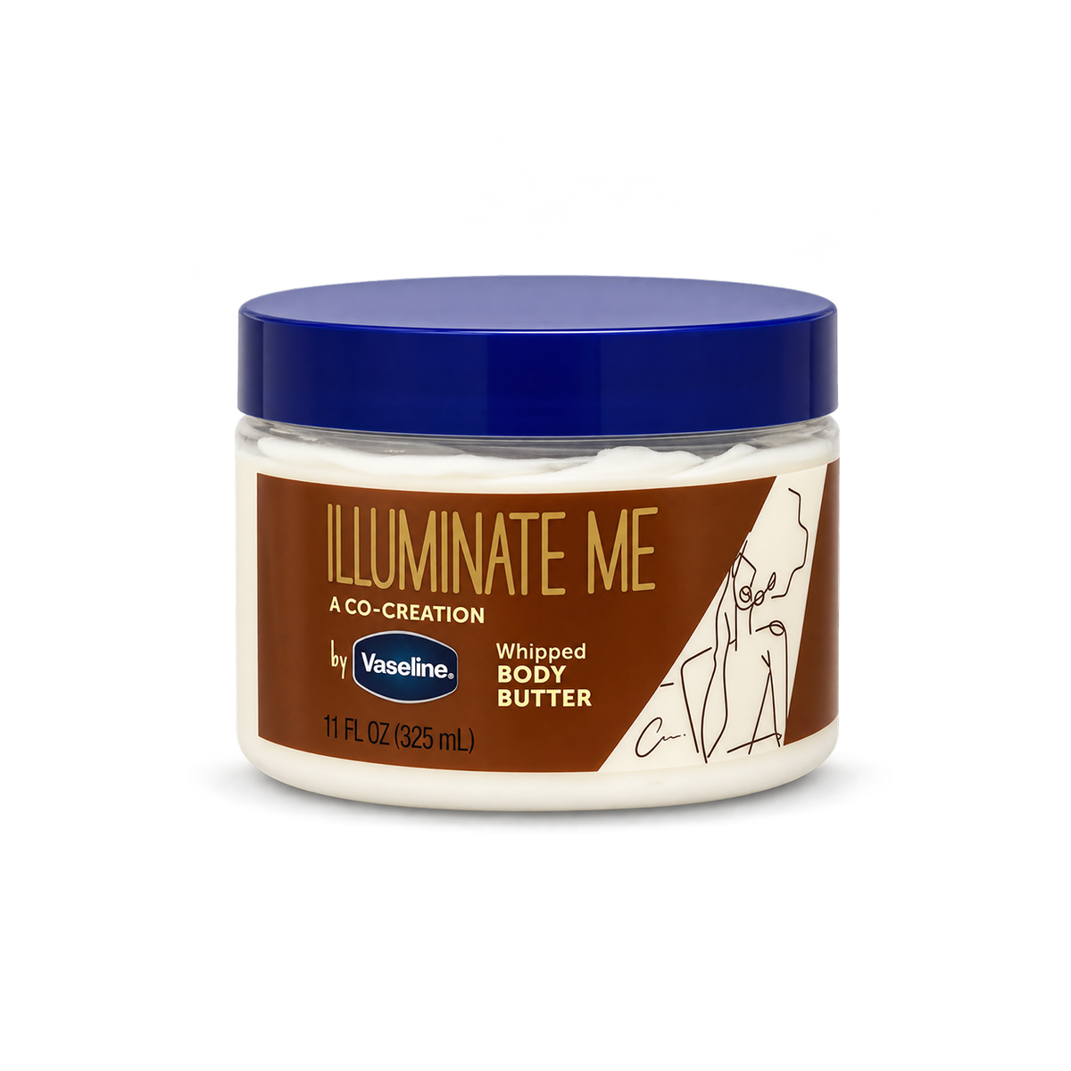Vaseline Illuminate Me Whipped Body Butter 325ml with rich moisturising care to soften and nourish dry skin.