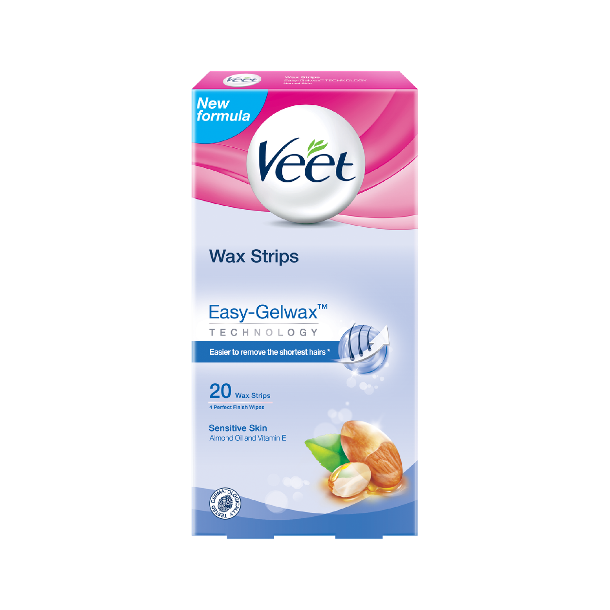 Veet Sensitive Skin Body&Legs Almond Oil Wax Strips 20'S