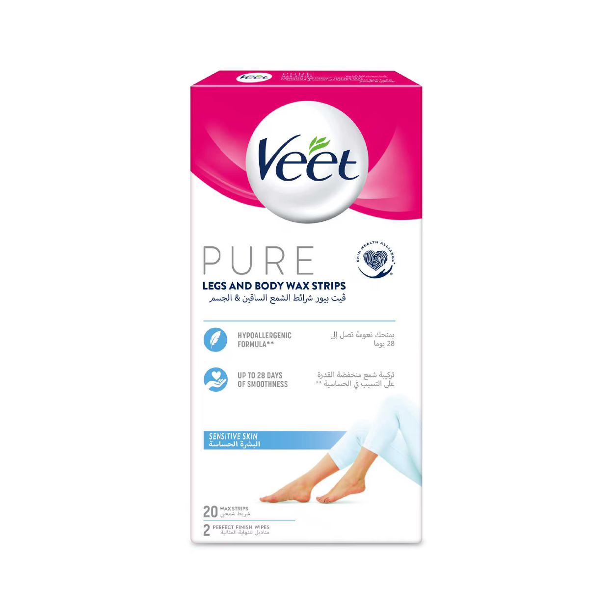 Veet Pure Leg&Body Wax Strips  Sensitive Skin 20'S