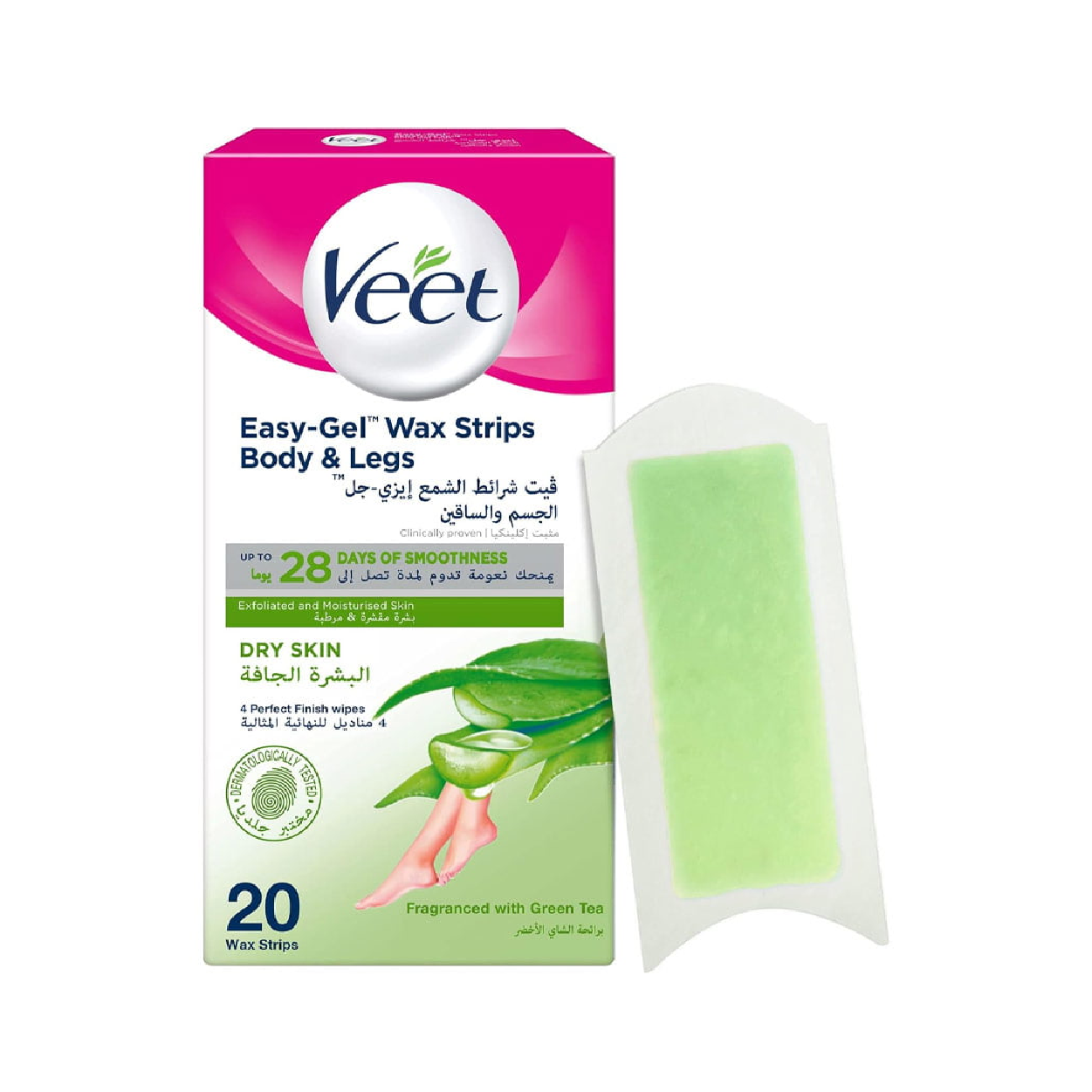 Veet Dry Skin Body&Legs Aloevera Wax Strips 20'S
