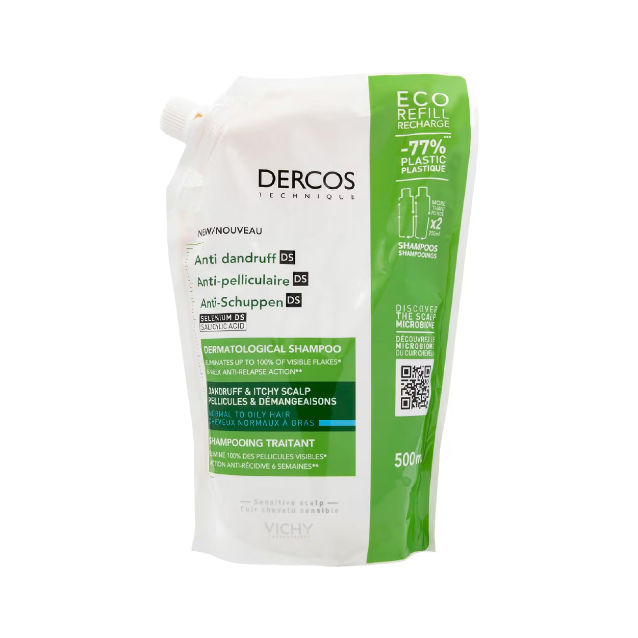 Vichy Dercos Anti-Danduff Shampoo Nor-Oil Refill 500Ml