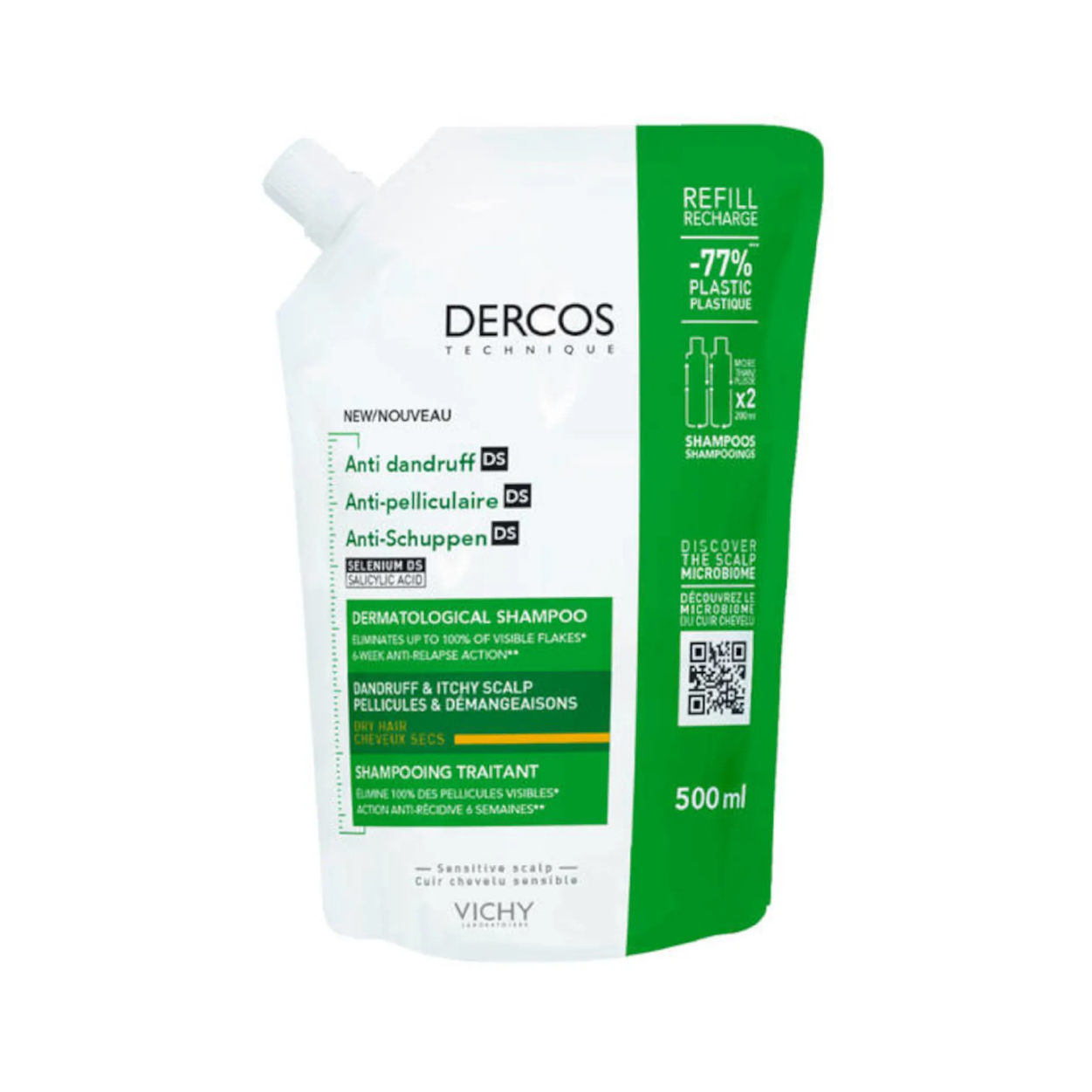 Vichy Dercos Anti-Danduff Shampoo Dry Refill 500Ml