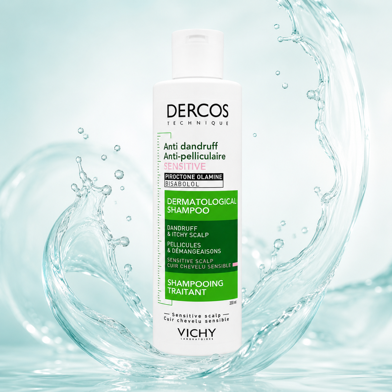 Vichy Dercos Anti-Dandruff Sensitive Scalp Shampoo 200ml for sensitive scalp and dandruff control