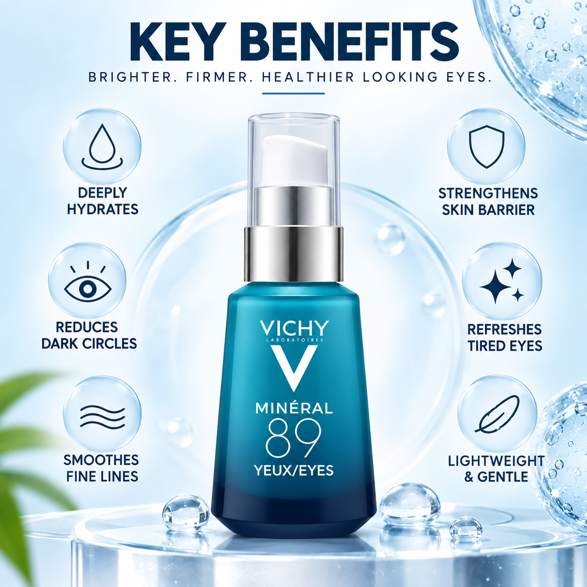 Vichy Minéral 89 Eyes Repairing Eye Fortifier 15ml eye serum for hydrated, smoother-looking under-eyes