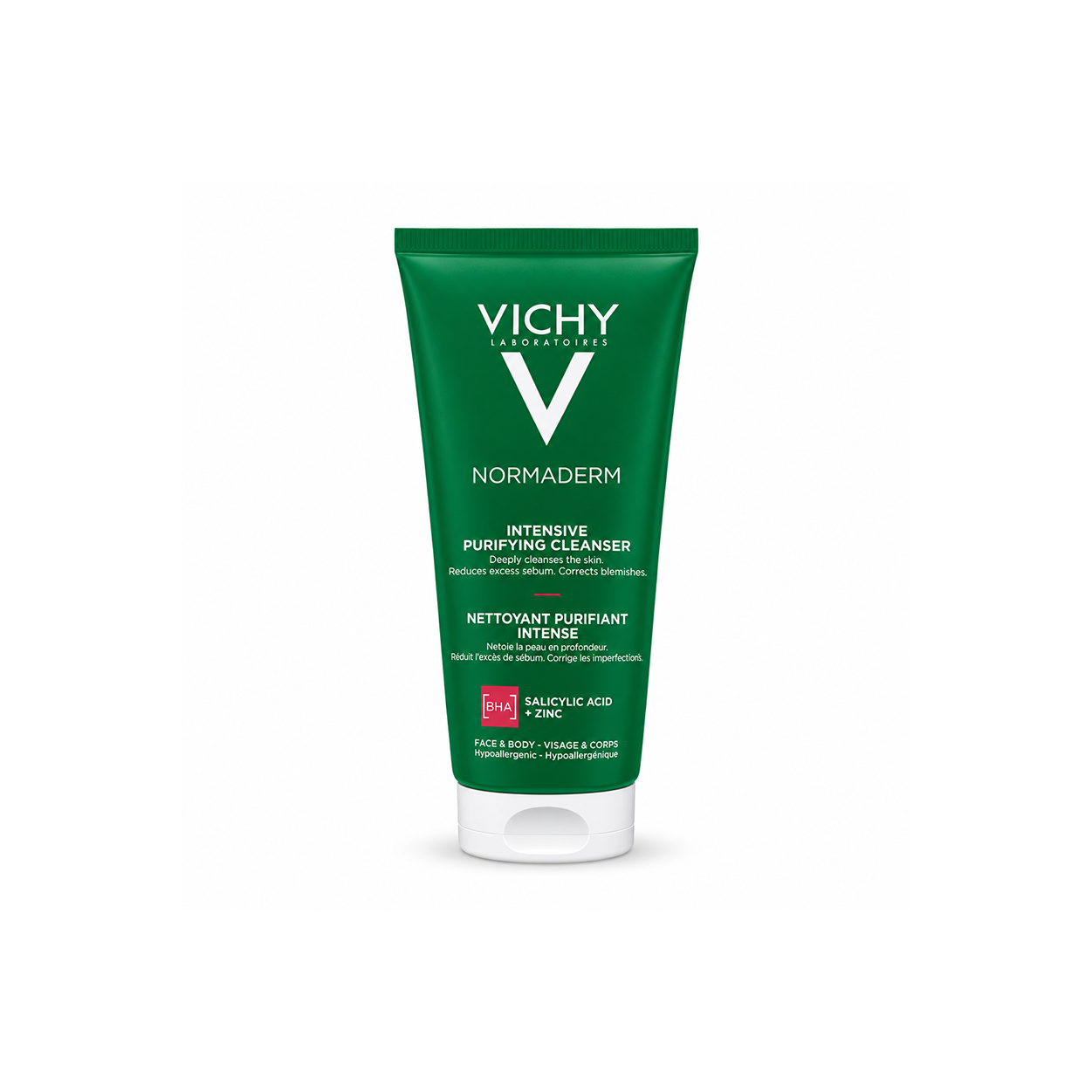 Vichy Normaderm Intensive Purifying Cleanser 200ml for oily skin, with salicylic acid and zinc for deep cleansing