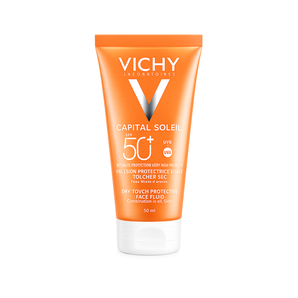 Vichy Capital Soleil Dry Touch Protective Face Fluid SPF 50+ UVB/UVA 1 + 1 Offer 2 × 50ml face sunscreen with lightweight matte protection for oily skin