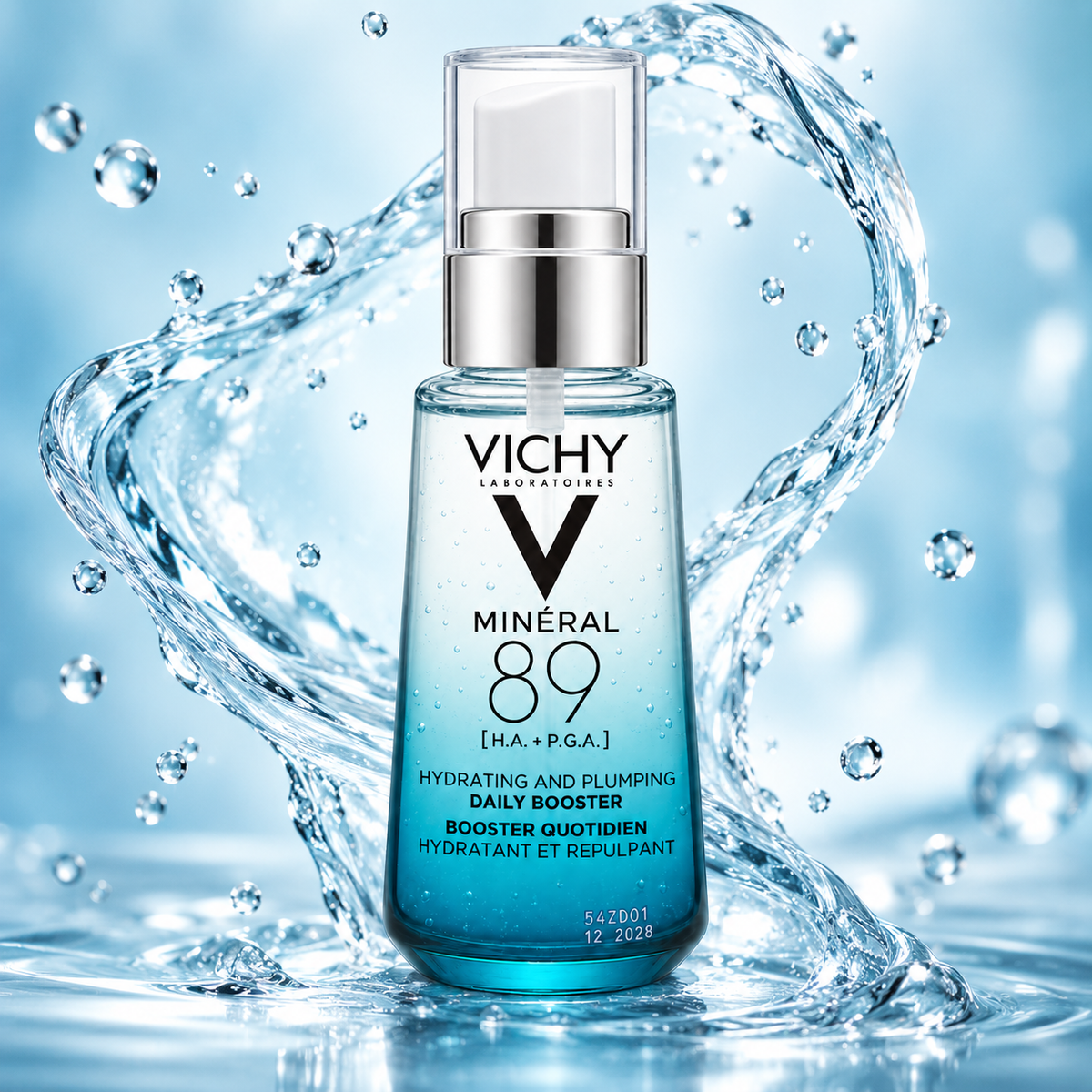 Vichy Minéral 89 Hydrating and Plumping Daily Booster facial serum 50ml for deep skin hydration