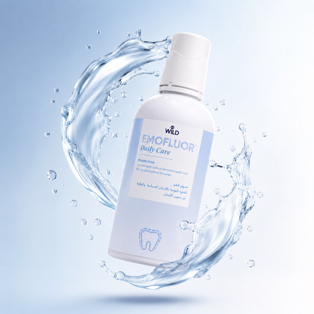WILD EMOFLUOR Daily Care Mouthrinse 500ml for sensitive teeth and cavity protection