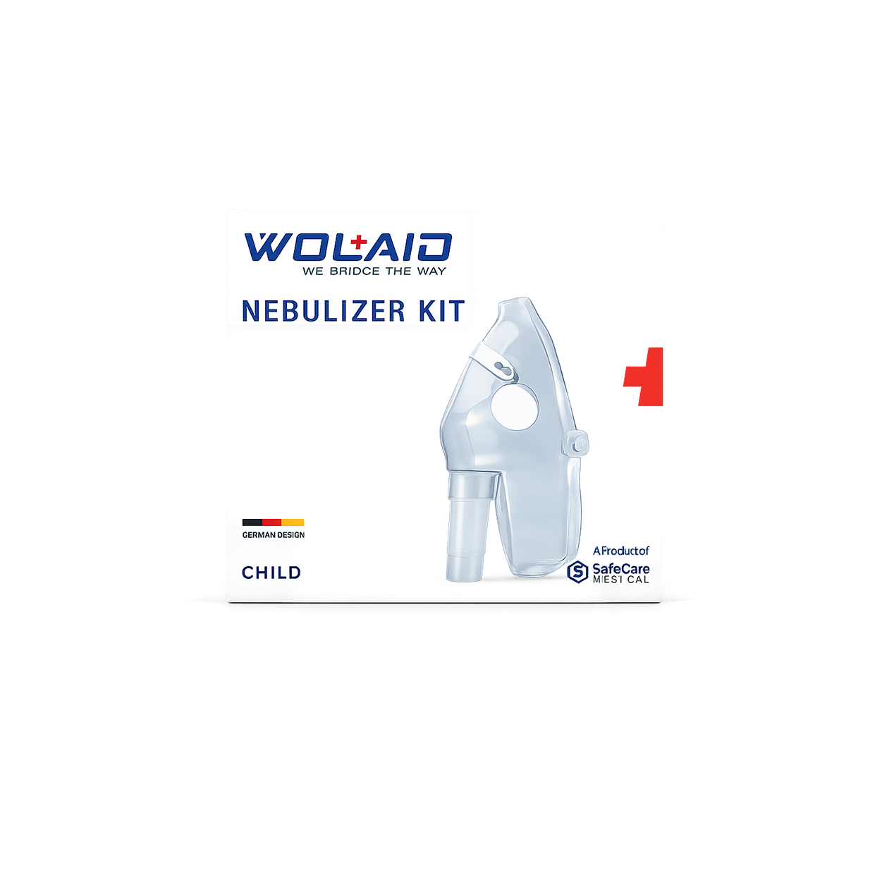 WOLAID Nebulizer Kit Child pediatric nebulizer mask kit for aerosol medication delivery and respiratory therapy, 1 kit