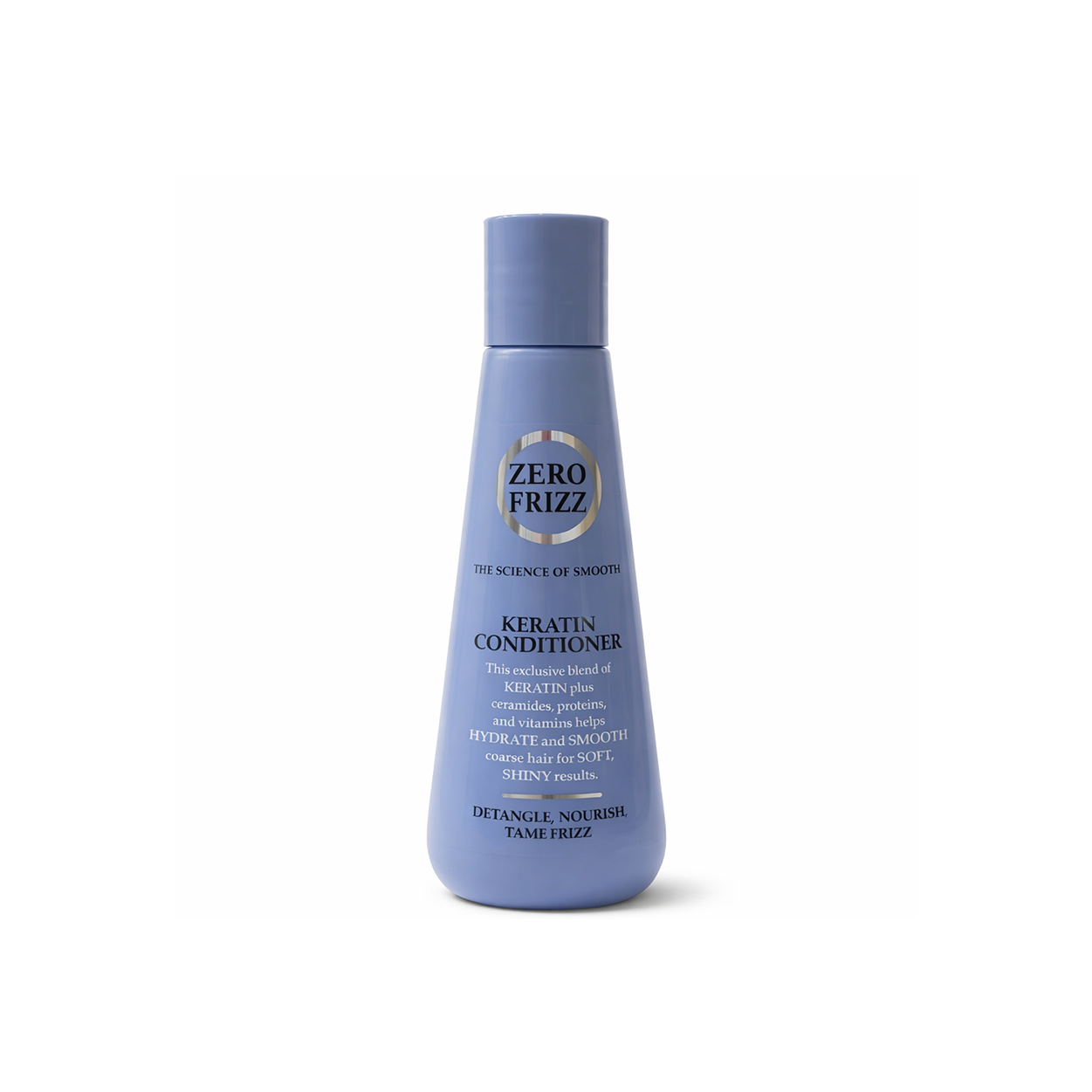 Zero Frizz Keratin Conditioner 355ml anti-frizz hair conditioner bottle for smoothing and hydrating dry, frizzy hair
