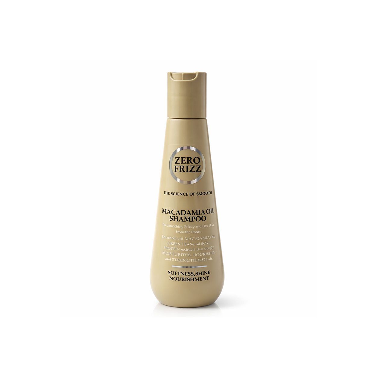 Zero Frizz Macadamia Oil Shampoo 355ml anti-frizz shampoo bottle for dry and frizzy hair hydration and smoothness
