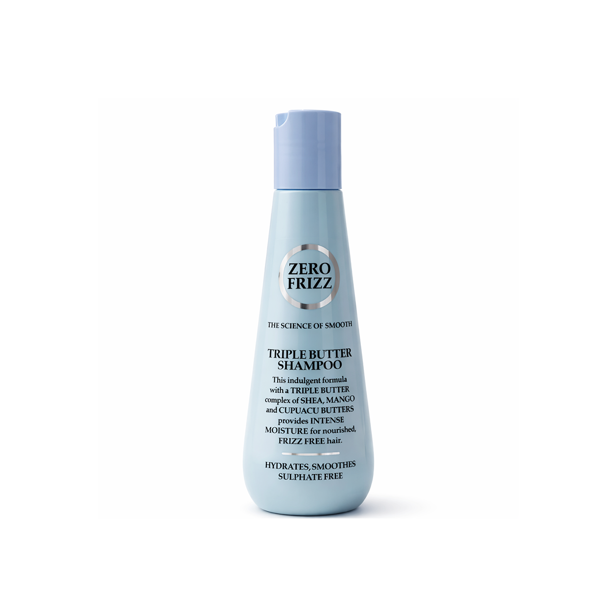 Zero Frizz Triple Butter Shampoo sulphate-free anti-frizz shampoo 355ml bottle for hydrating and smoothing dry frizzy hair