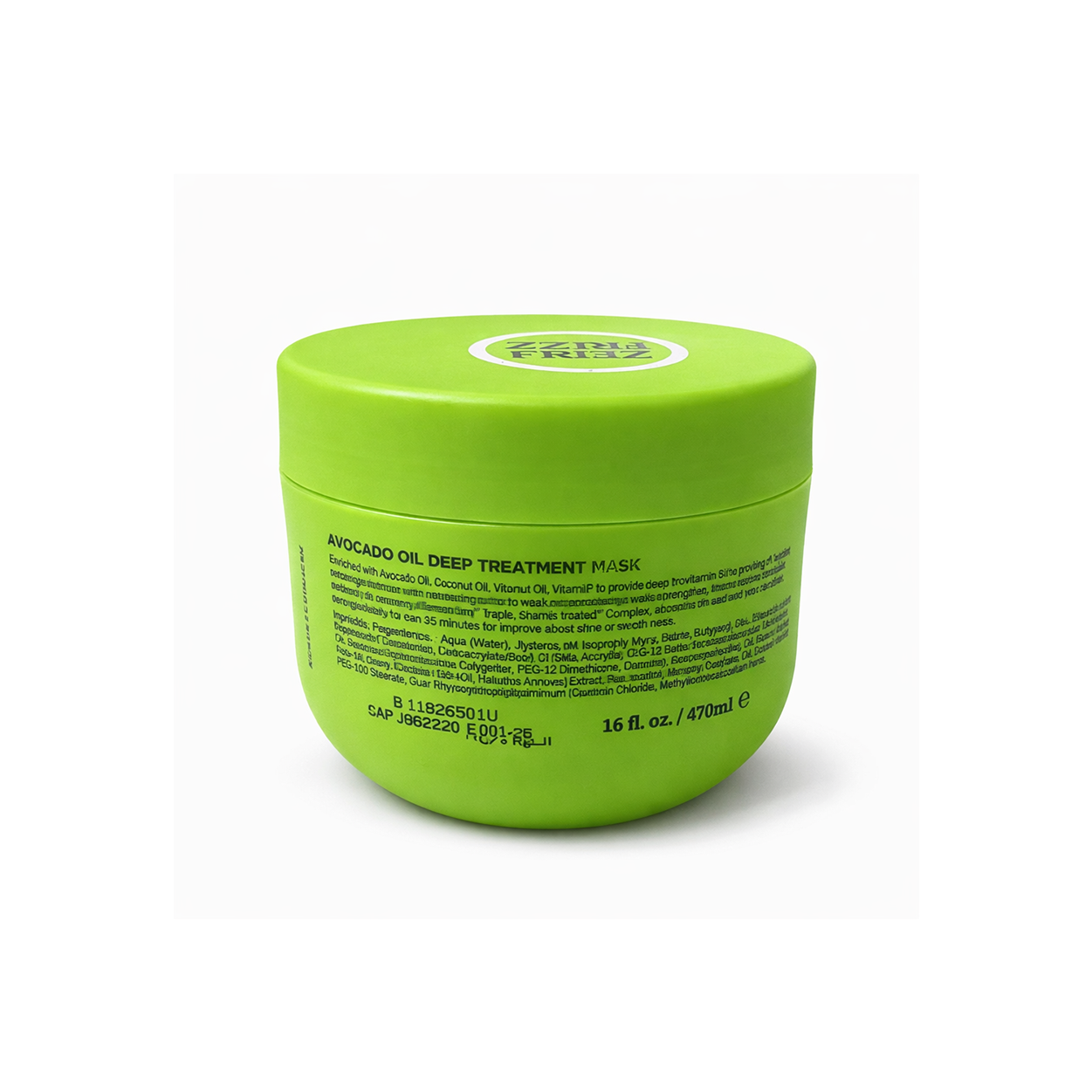 Zero Frizz Avocado Oil Deep Treatment Mask 470ml hair treatment mask for repairing dry damaged and frizzy hair