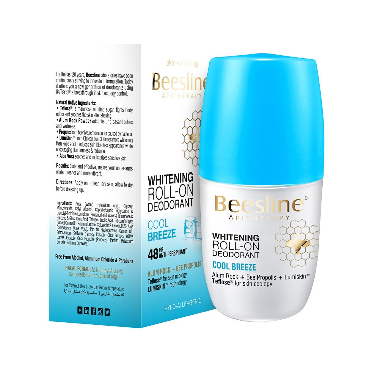 Beesline Whitening Deo Roll-On Cool Breeze 50Ml