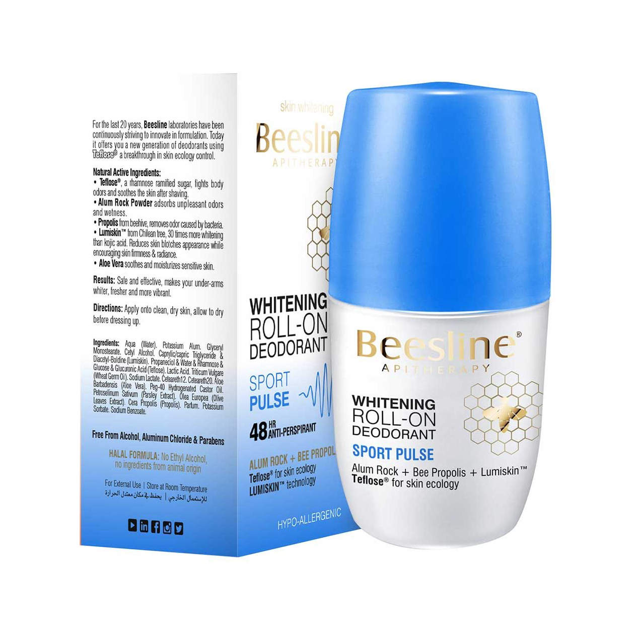 Beesline White Deo Roll-On Sport Pulse 50Ml