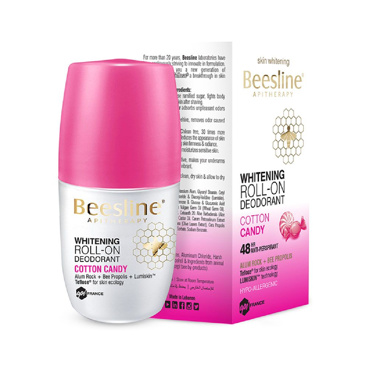 Beesline Roll-On Deo Cotton Candy 50Ml