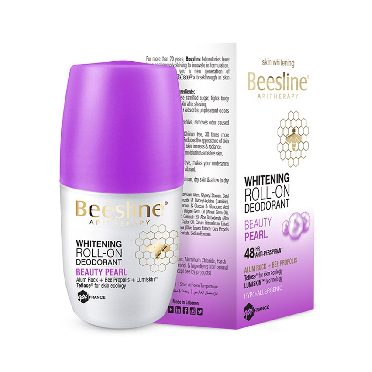 Beesline Deo Roll On Beauty Pearl 50Ml