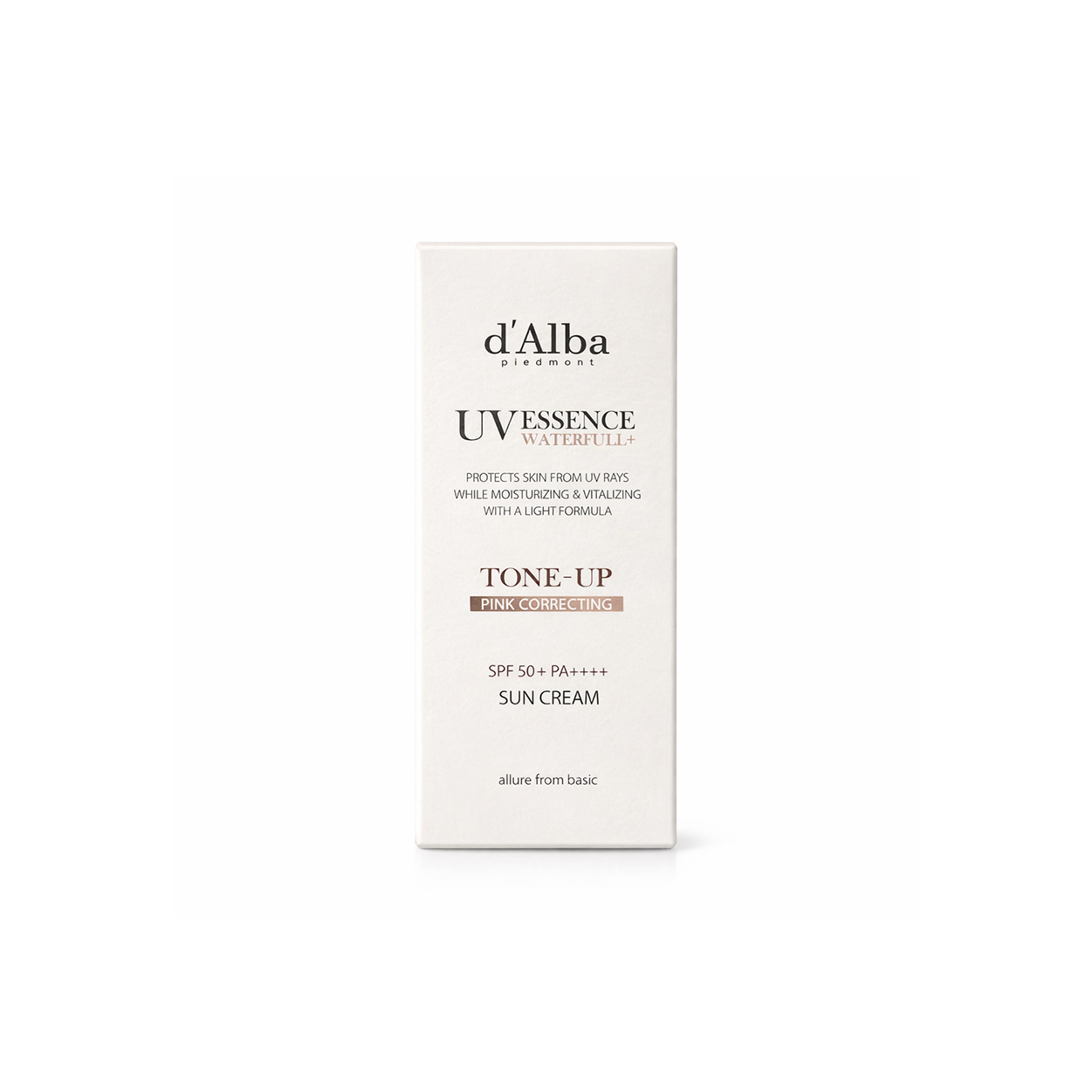 d’Alba Piedmont UV Essence Waterfull Tone-Up Pink Correcting Sun Cream SPF50+ PA++++ sunscreen for brightening and hydration 50ml