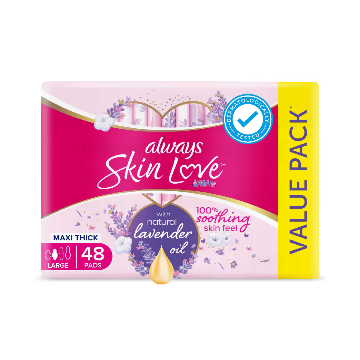 Always Skin Love Maxi Thick Large Pads 48'S