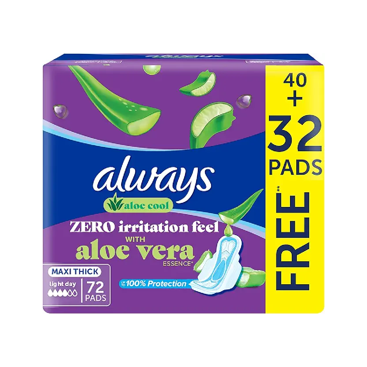 Always Maxi Thick L/W 40+32'Pads (Purple)