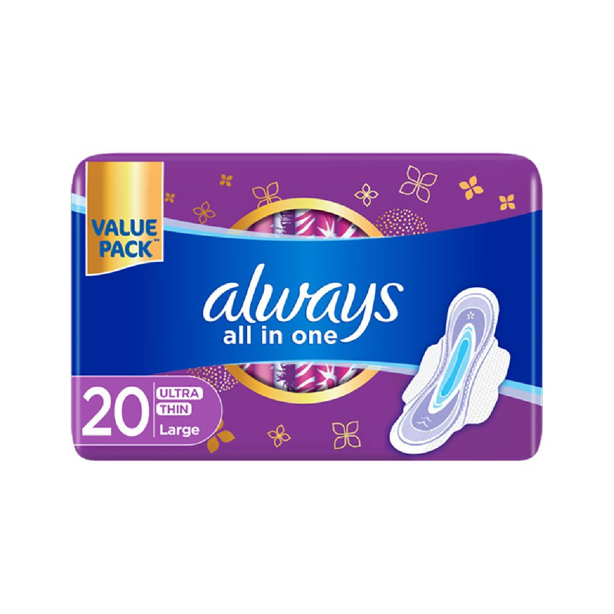 Always Aio Ultra Slim Large Pads 20'S