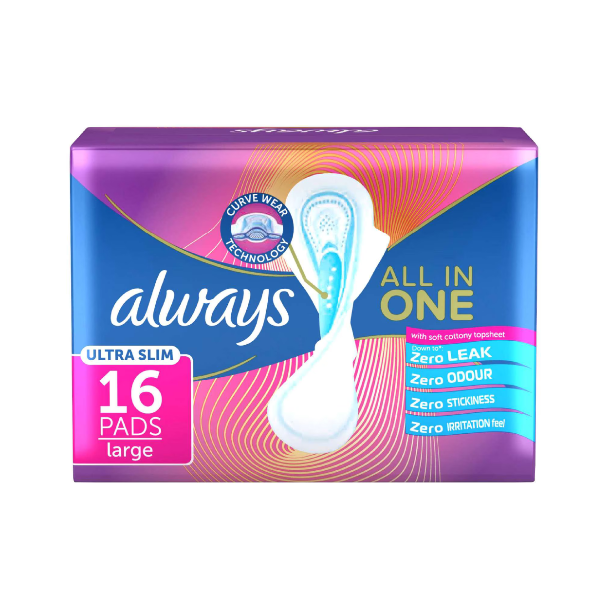 Always Aio Ultra Slim Large Pads 16'S