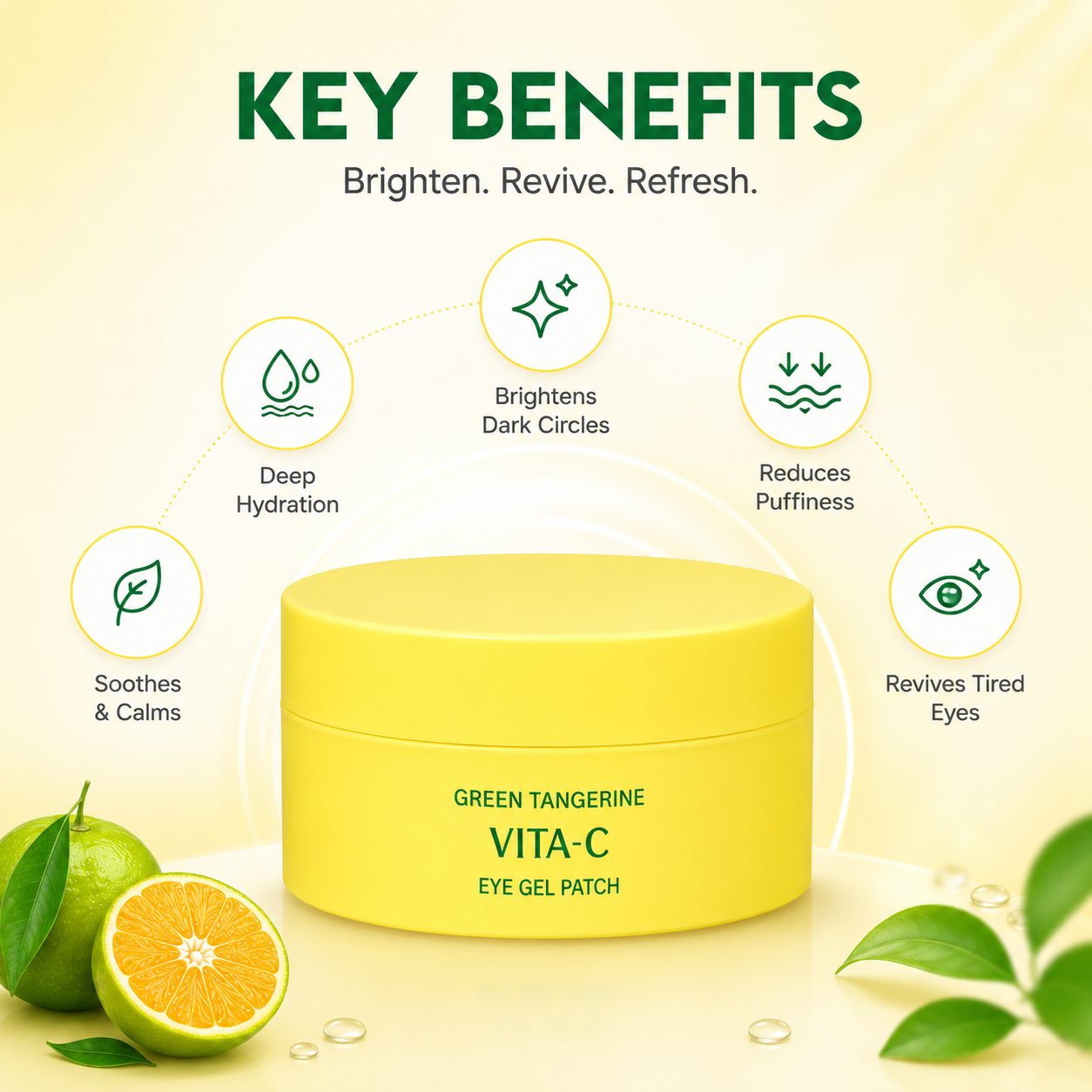 goodal Green Tangerine Vita-C Dark Spot Care Eye Patch 90g hydrogel eye patches for brightening dark circles and puffiness