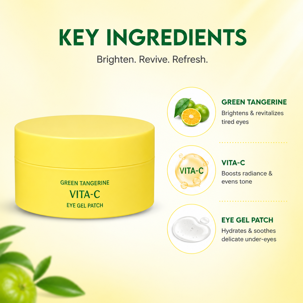 goodal Green Tangerine Vita-C Dark Spot Care Eye Patch 90g hydrogel eye patches for brightening dark circles and puffiness
