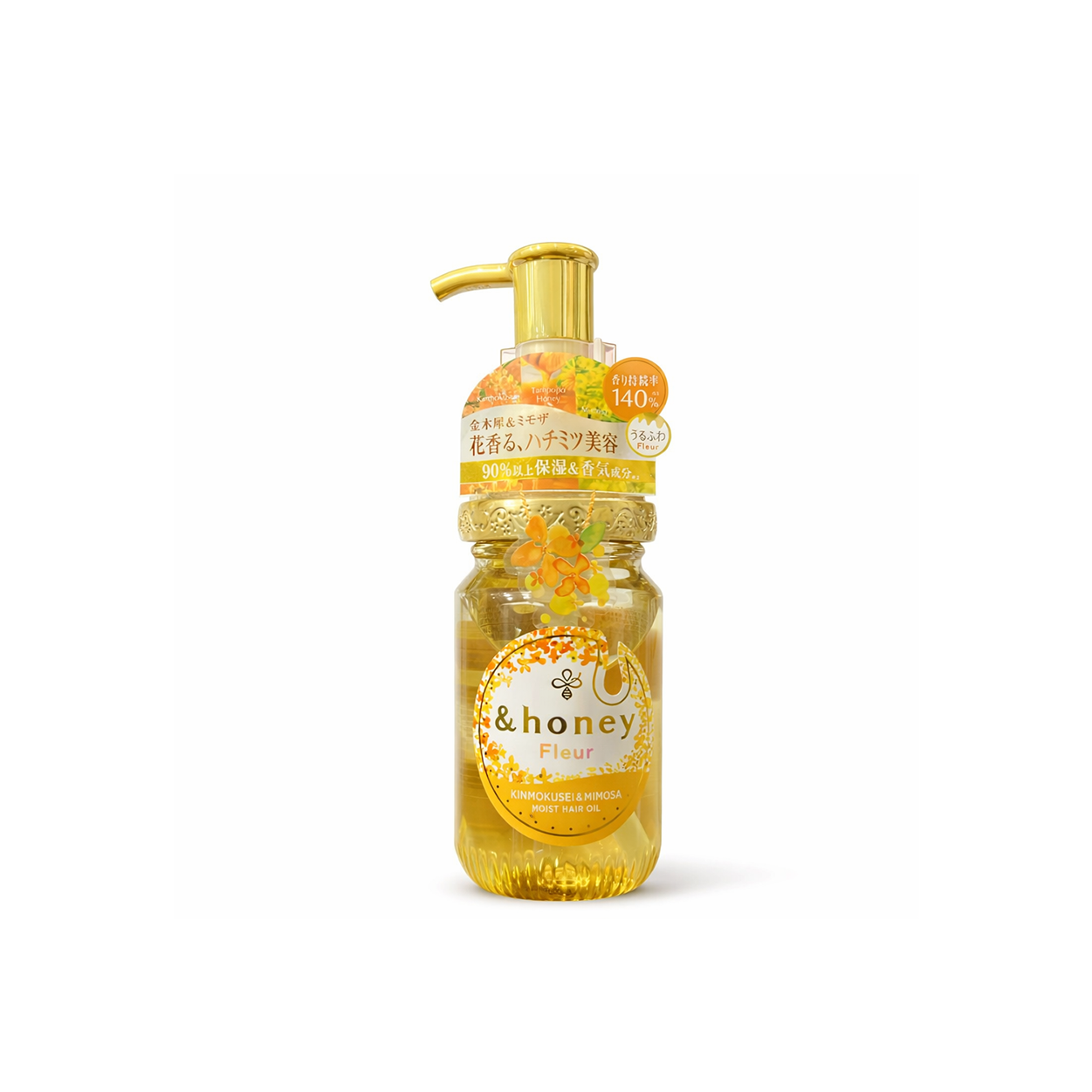 &honey Fleur Moist Hair Oil 3.0 Kinmokusei Mimosa 100ml lightweight hair oil for hydration and frizz control